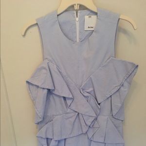 Blue Rowe Ruffle Top by Acler